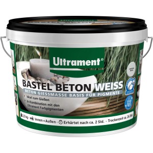 Eimer Ultrament Bastel Beton Weiß 3,5kg, staubfreie Gießmasse für Deko-Objekte.