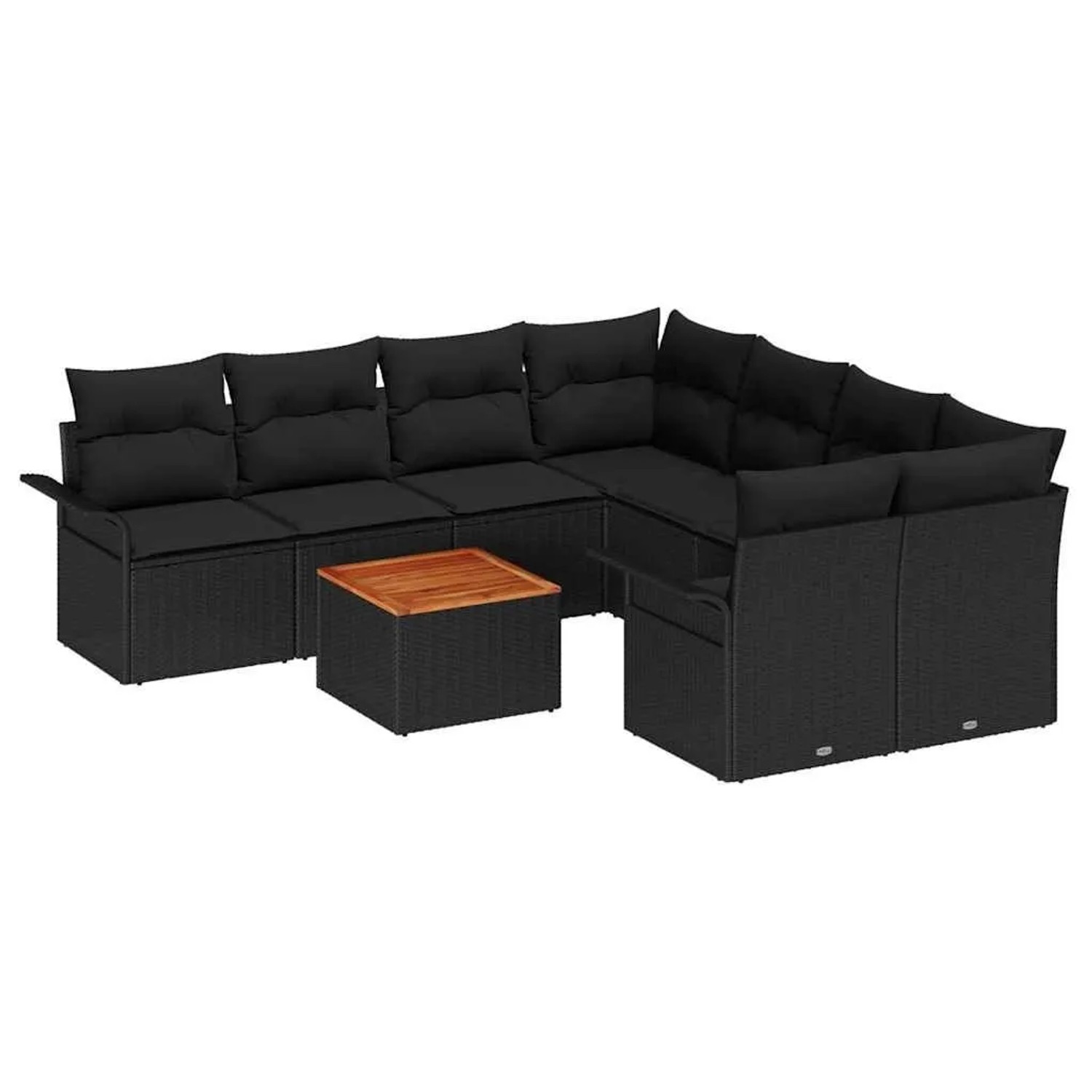 vidaXL Gartensofa-Set mit Speicher 9 Stk Schwarz Poly-Rattan 3355979 günstig online kaufen
