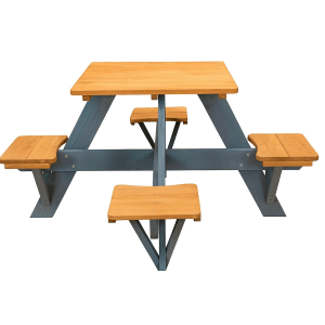 Coemo Kindersitzgruppe Romy mit Tisch und Bänken für 4 Kinder, aus Holz für Garten und Terrasse.