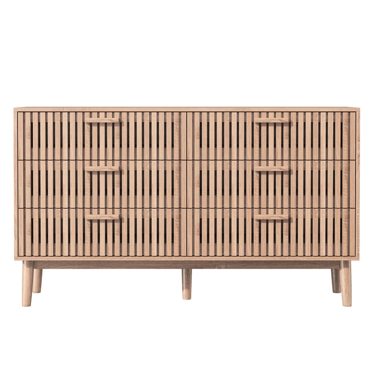 PXloue Schubladenschrank Kommode 100x34x73cm aus Holz mit 6 Schubladen für Schlafzimmer Flur&Wohnzimmer