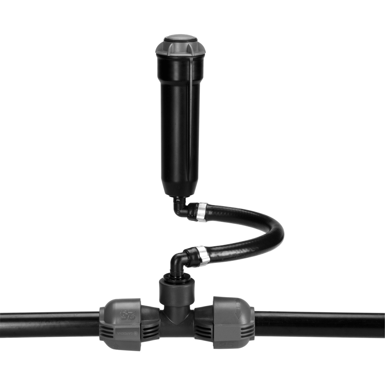 Gardena T-Stück für Sprinkler-Systeme, 25 mm x 19 mm Innengewinde, zur Verbindung von Rohren.