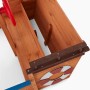 Detailansicht Home Deluxe Sandkasten Matschekiste: Holzschiff mit Steuerrad und Rettungsring.