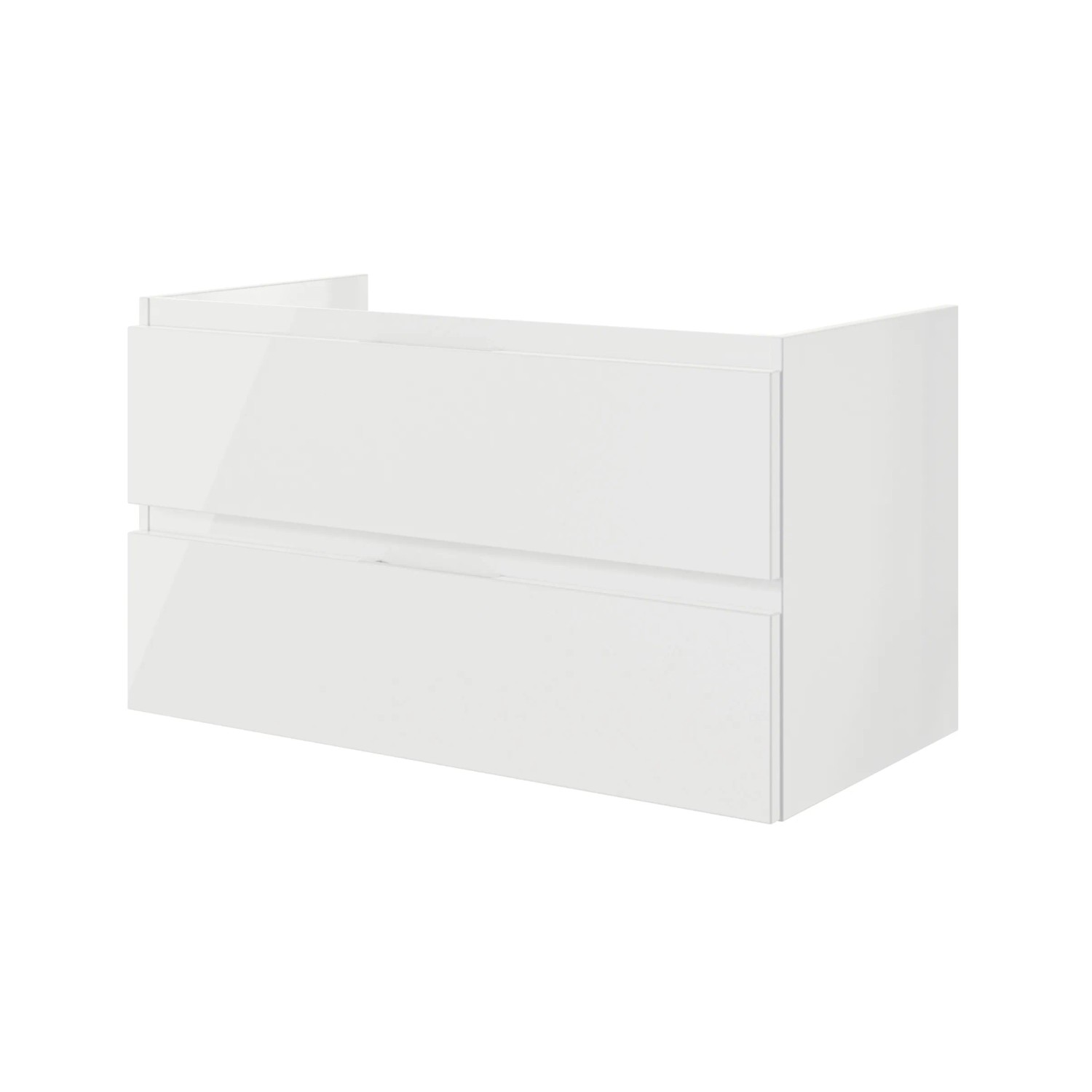 Pelipal Waschtischunterschrank, Serie 4035, Weiß Glanz, 2 Schubladen, Teil des Badmöbel-Sets.