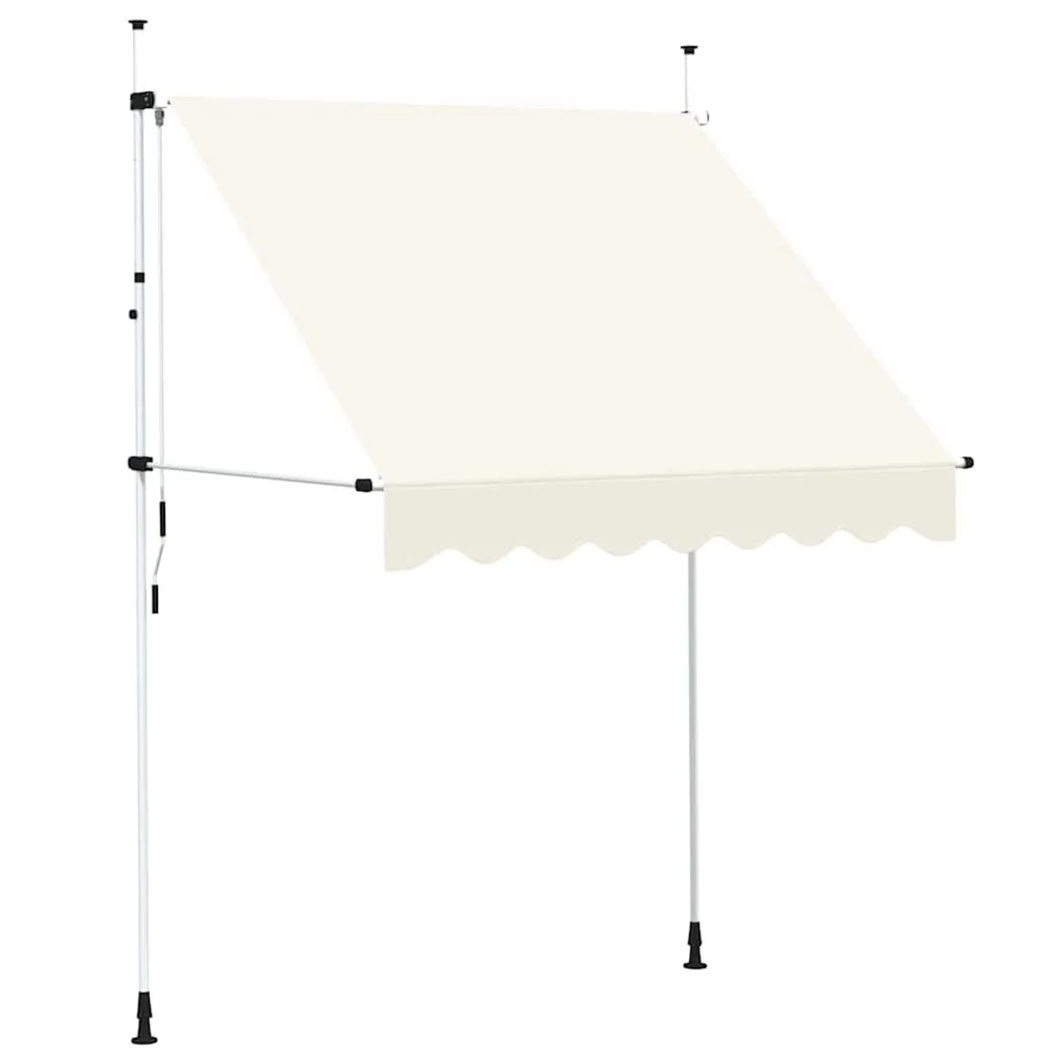 vidaXL Einziehbare Markise Handbetrieben 200 cm Cremeweiß 143694