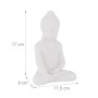 Weiße Buddha Figur (17cm) aus Kunststoff, wetterfest und frostsicher. Dekorative Figur für den Innen- und Außenbereich.