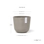 Ecopots Oslo Mini Pflanztopf, braungrau, 16x14cm. Skandinavisches Design für Innen- und Außenbereiche.