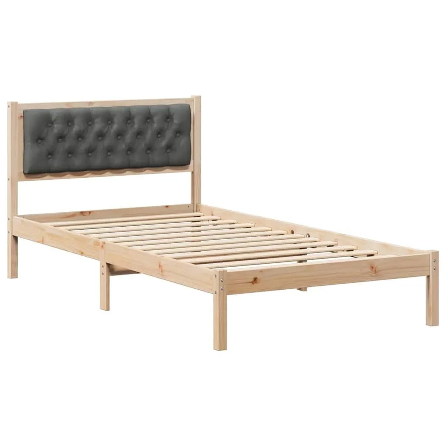 vidaXL Bettrahmen Dunkelgrau 100 x 200 cm Massives Kiefernholz 878210