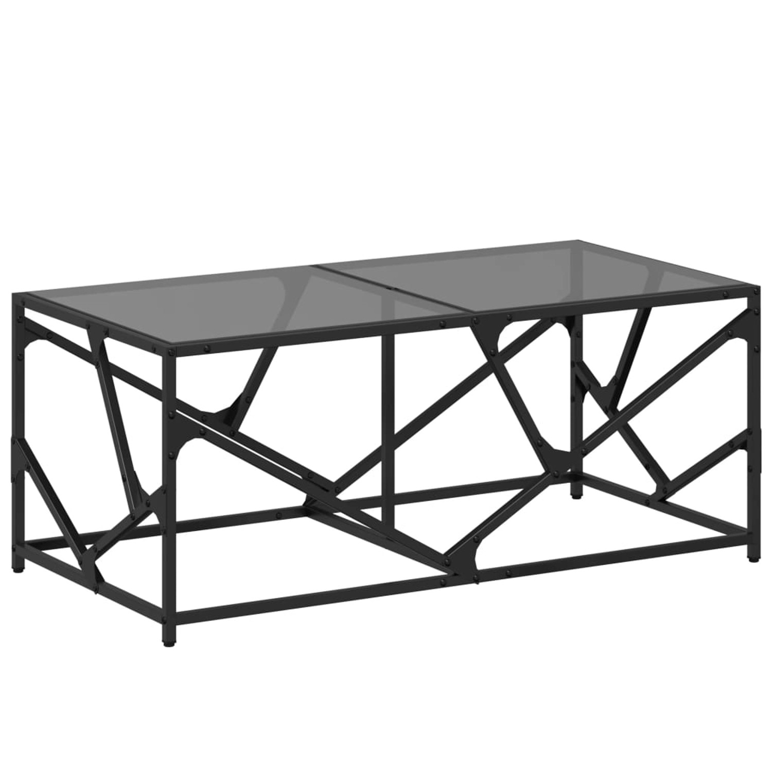 vidaXL Couchtisch mit Glasplatte Schwarz 98,5x50x41 cm Stahl günstig online kaufen