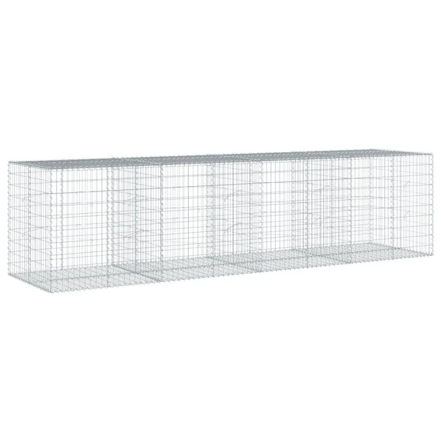 vidaXL Gabione mit Deckel 400x100x100 cm Verzinktes Eisen 3295196