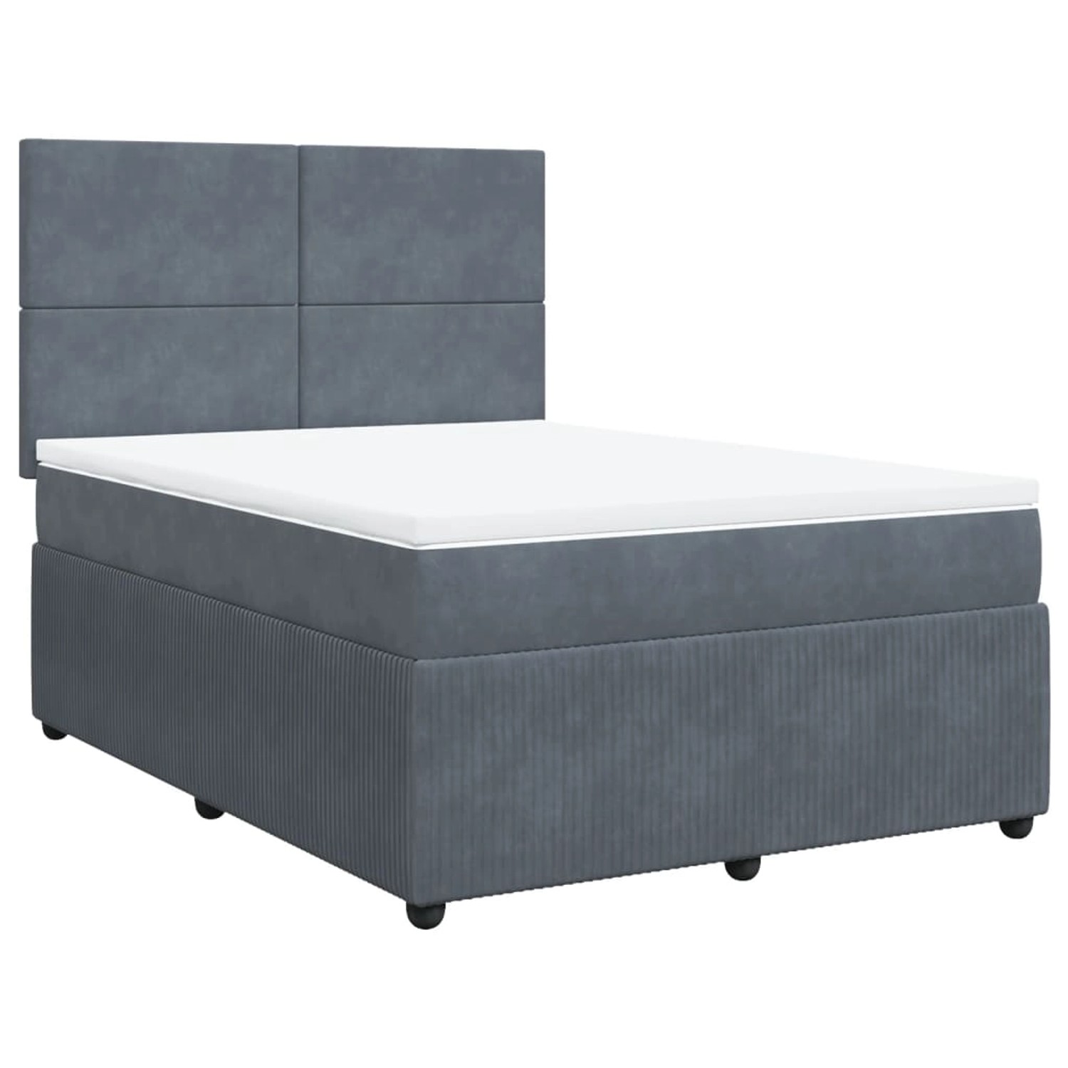 vidaXL Boxspringbett mit Matratze Dunkelgrau 160x200 cm Samt2098779 günstig online kaufen