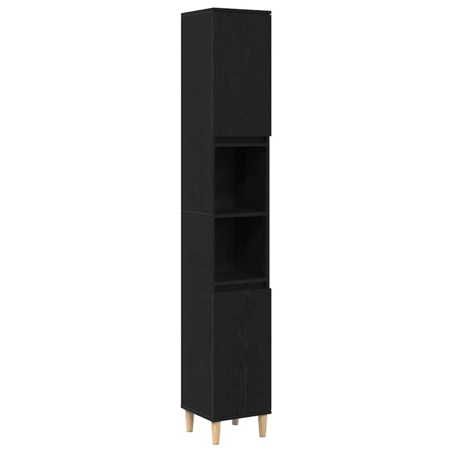 vidaXL Badezimmerschrank mit Tür Schwarz Eichen-Optik 30 x 30 x 190 cm 8628 günstig online kaufen