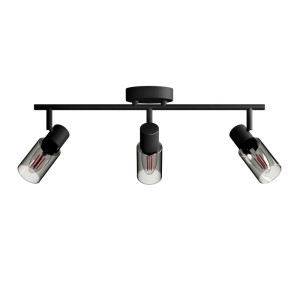 Philips Spot Palms Deckenstrahler, 3-flammig, schwarz, mit Rauchglas. E14 Spots sind verstellbar.