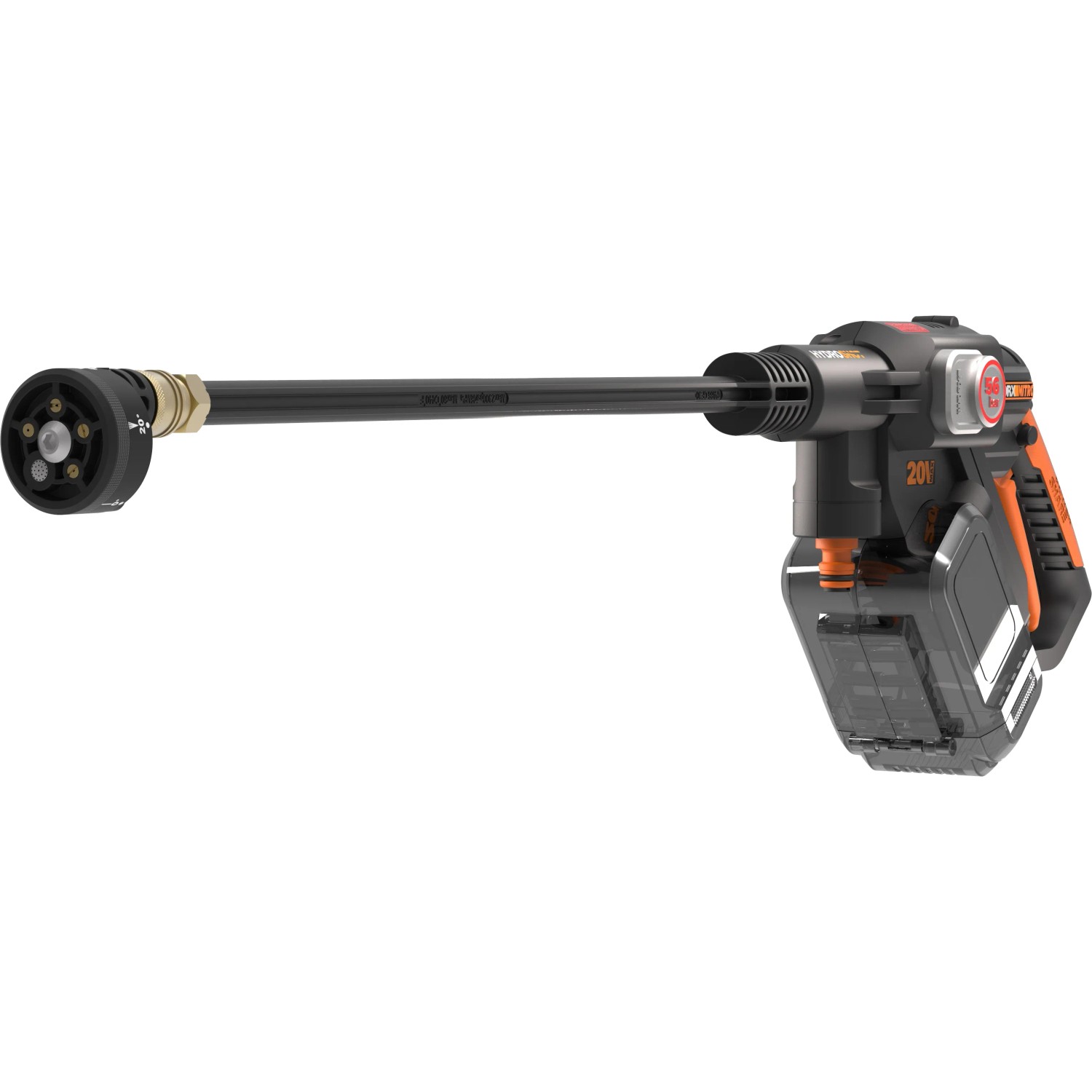 Worx Hydroshot WG633E Mitteldruckreiniger mit Akku, 20V, für flexible Reinigung im Außenbereich.