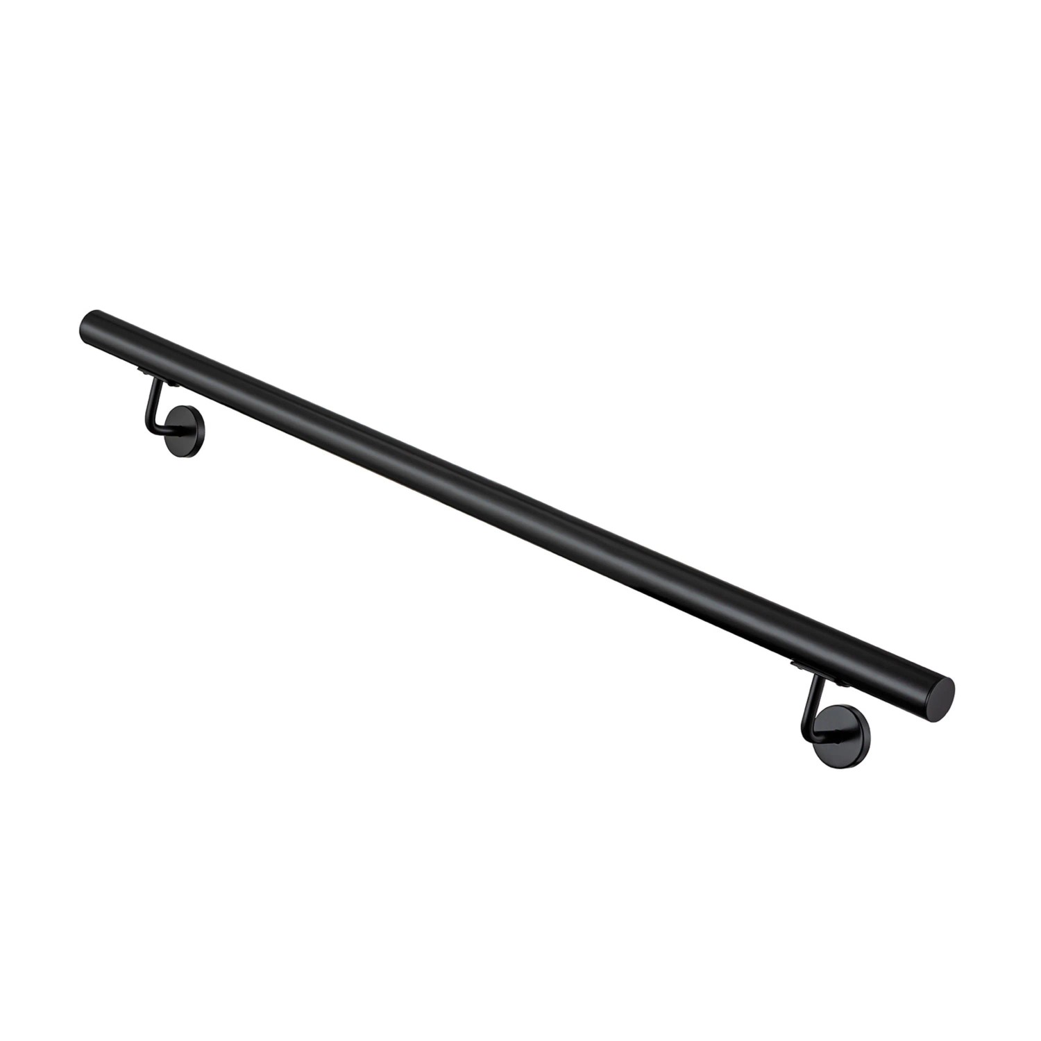 Duschparadies Handlauf Komplettset Edelstahl 304 180 cm Matt Schwarz inkl. Halterungen