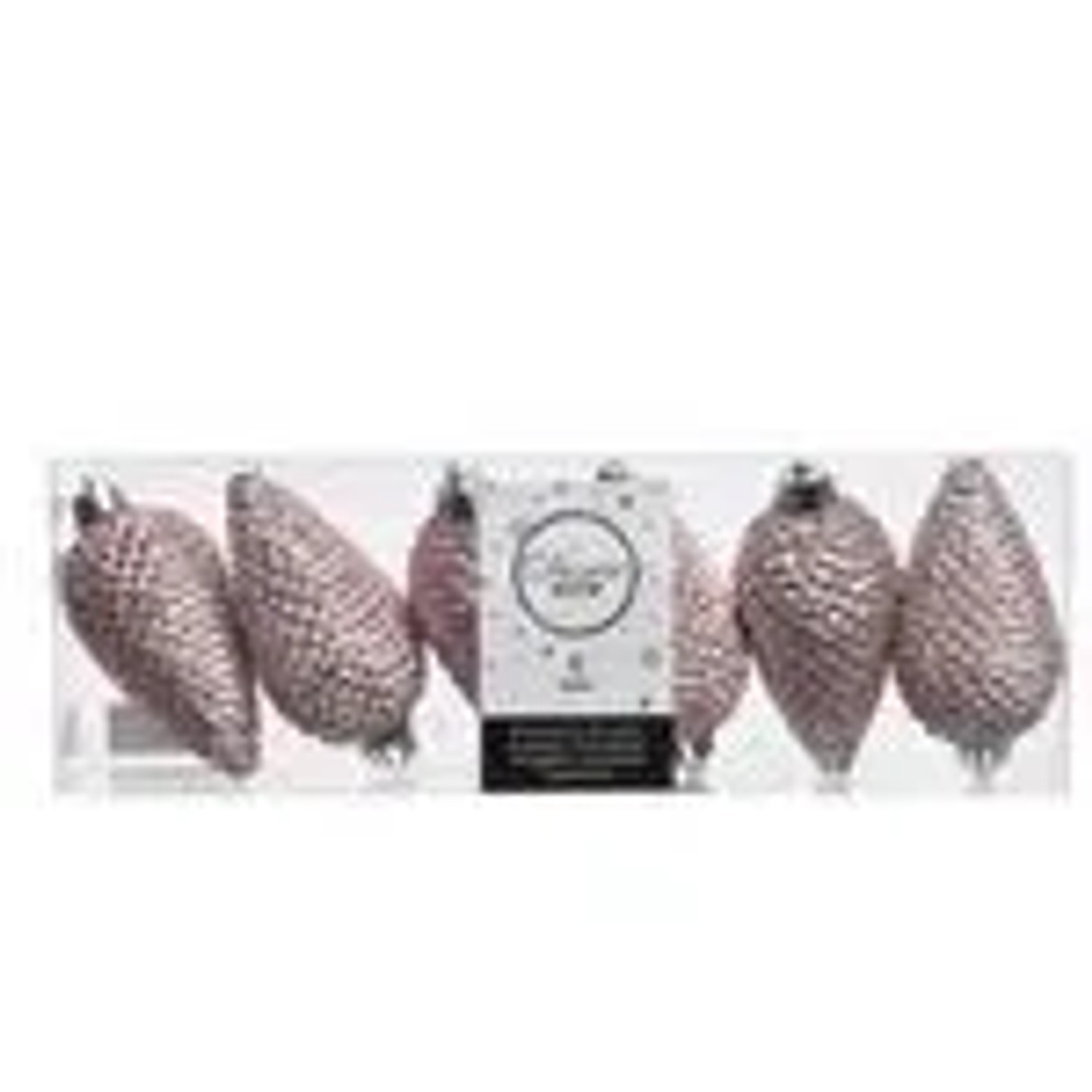 Thumbnail - Kaemingk Christbaumschmuck Zapfen Bruchfest  4,5 cm  H 8 cm 6 Stueck Rosa