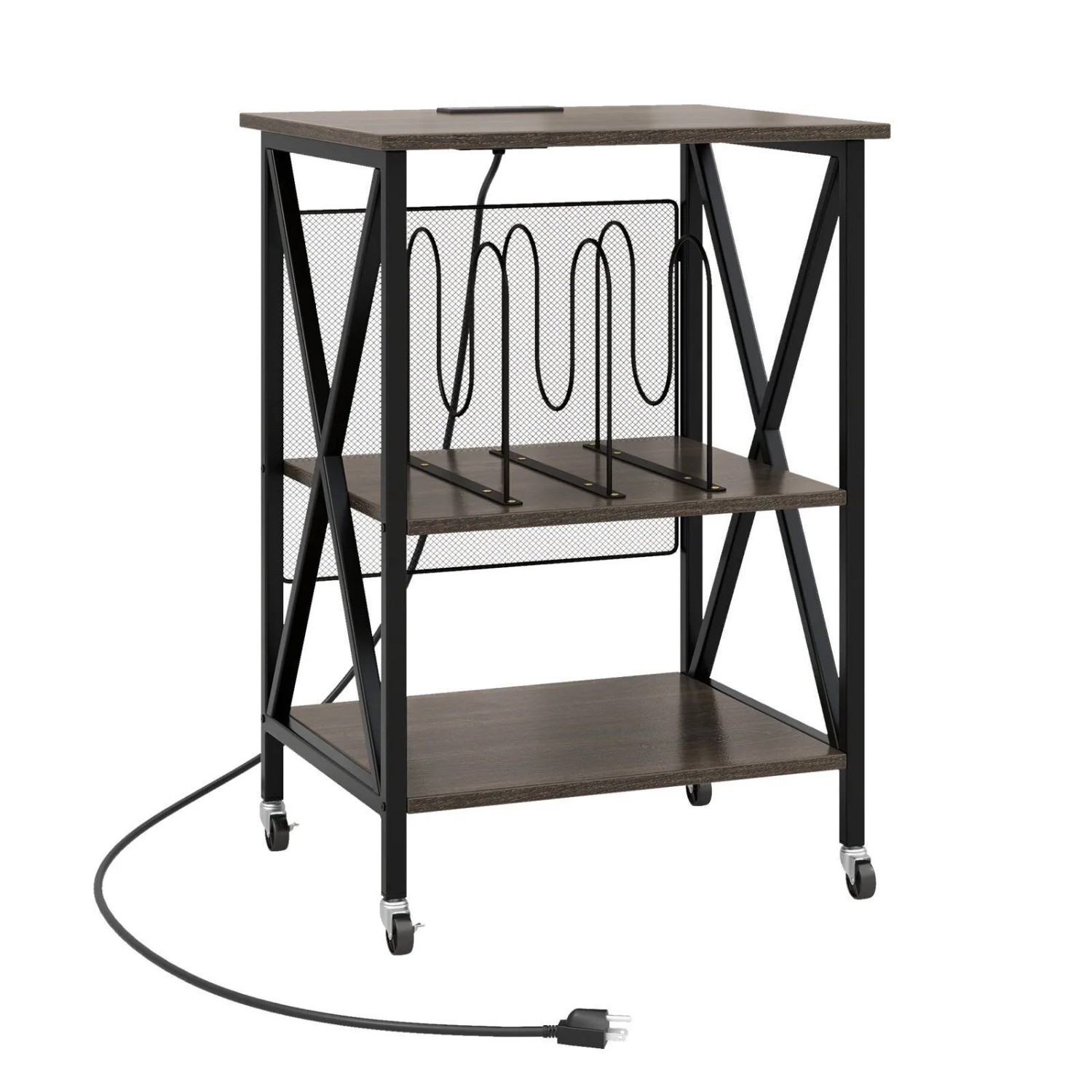 Costway 3 Ebenen Beistelltisch mit Plattenablagen Sofatisch Holz günstig online kaufen