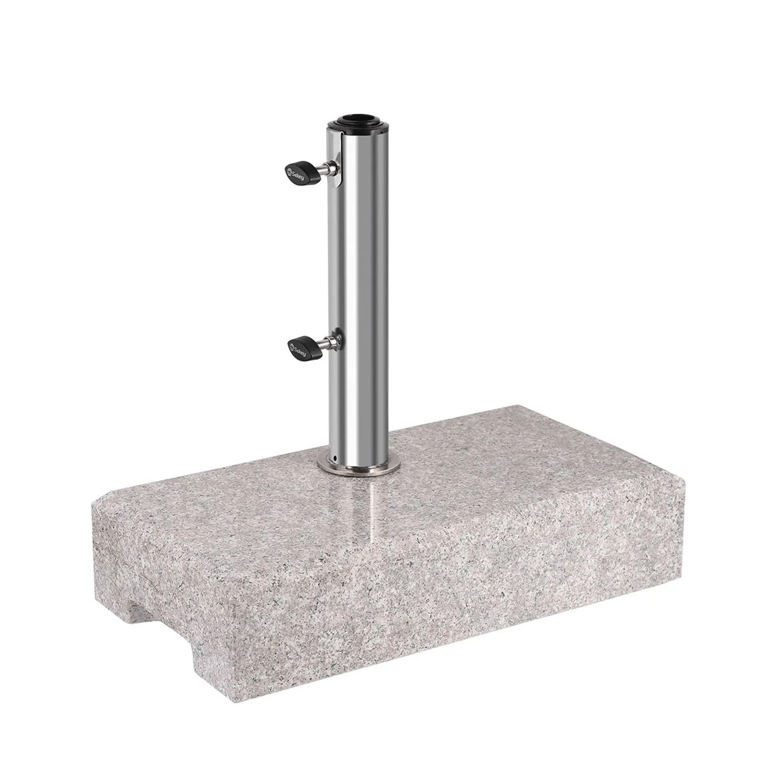 Sekey Granit Betonschirmständer 25 kg Halbrund mit Schirmhalter für 38 mm Sonnenschirme