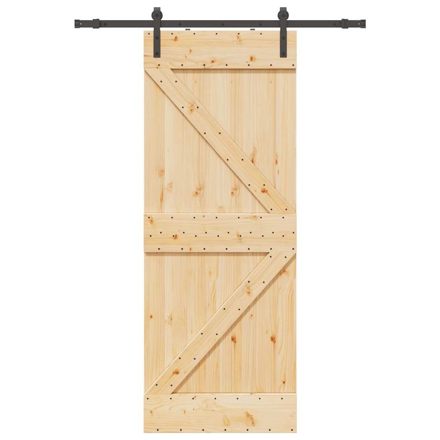 vidaXL Schiebetür mit Beschlag 80x210 cm Massivholz Kiefer 3332607 günstig online kaufen