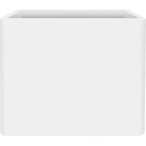 Weißer Elho Pure Soft Brick Pflanzkübel mit Rollen, 80x40x65 cm, für Innen- und Außenbereich.