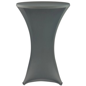 Anthrazitfarbene NYVI Stehtischhusse für Tische 80-85x110-120 cm.