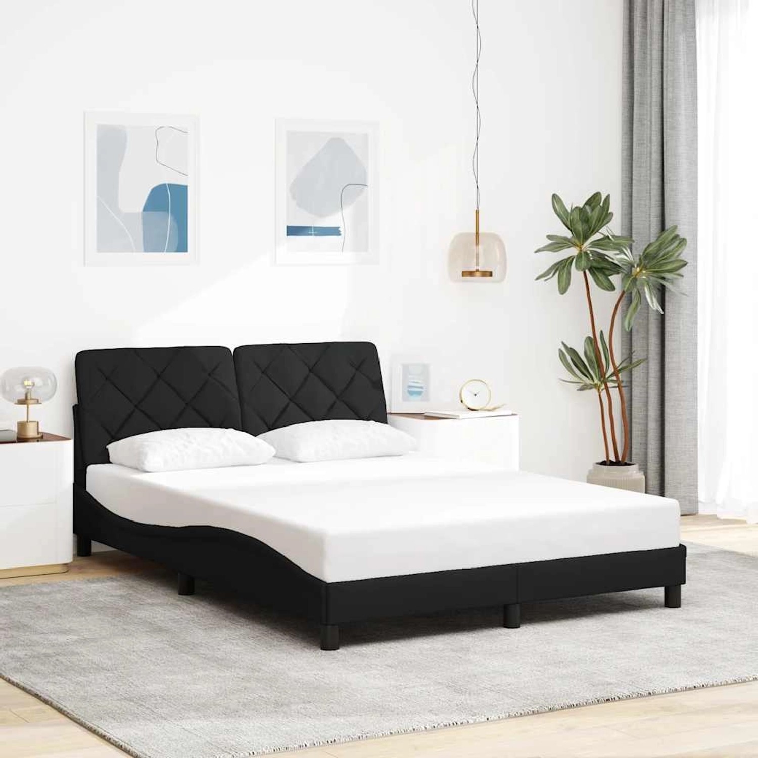 vidaXL Bettgestell ohne Matratze Schwarz 120x200 cm Stoff 3310589 günstig online kaufen