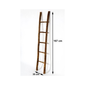 Dekorative, geflammte Holzleiter (167 cm) von Kobolo. Ideal als Deko-Element im Landhausstil.