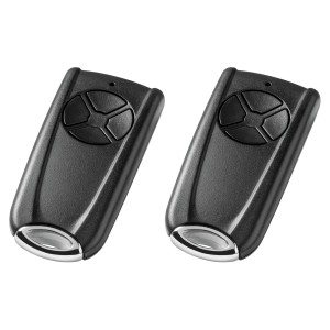 Zwei EcoStar RSC 4 Handsender für Liftronic Garagentorantriebe, schwarz.