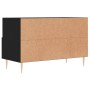 VidaXL TV-Schrank, schwarz, 80x36x50 cm, Holzwerkstoff, Modell 10. Rückansicht des TV Schranks.