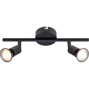 Schwarzer 2er-Spot Concio GU10, matte Oberfläche, Innenleuchte.