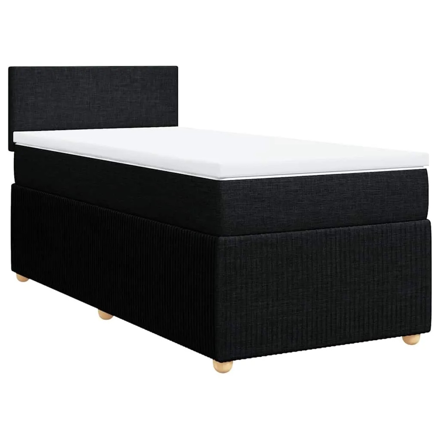 vidaXL Boxspringbett mit Matratze Schwarz 80x200 cm Stoff 3289578 günstig online kaufen