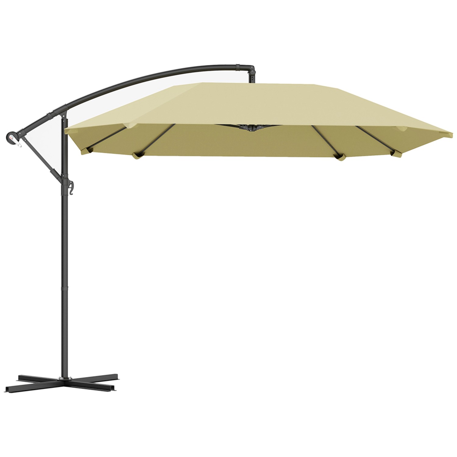 Outsunny Gartenschirm Metall Polyester Beige 304L x 260B x 245H cm günstig online kaufen
