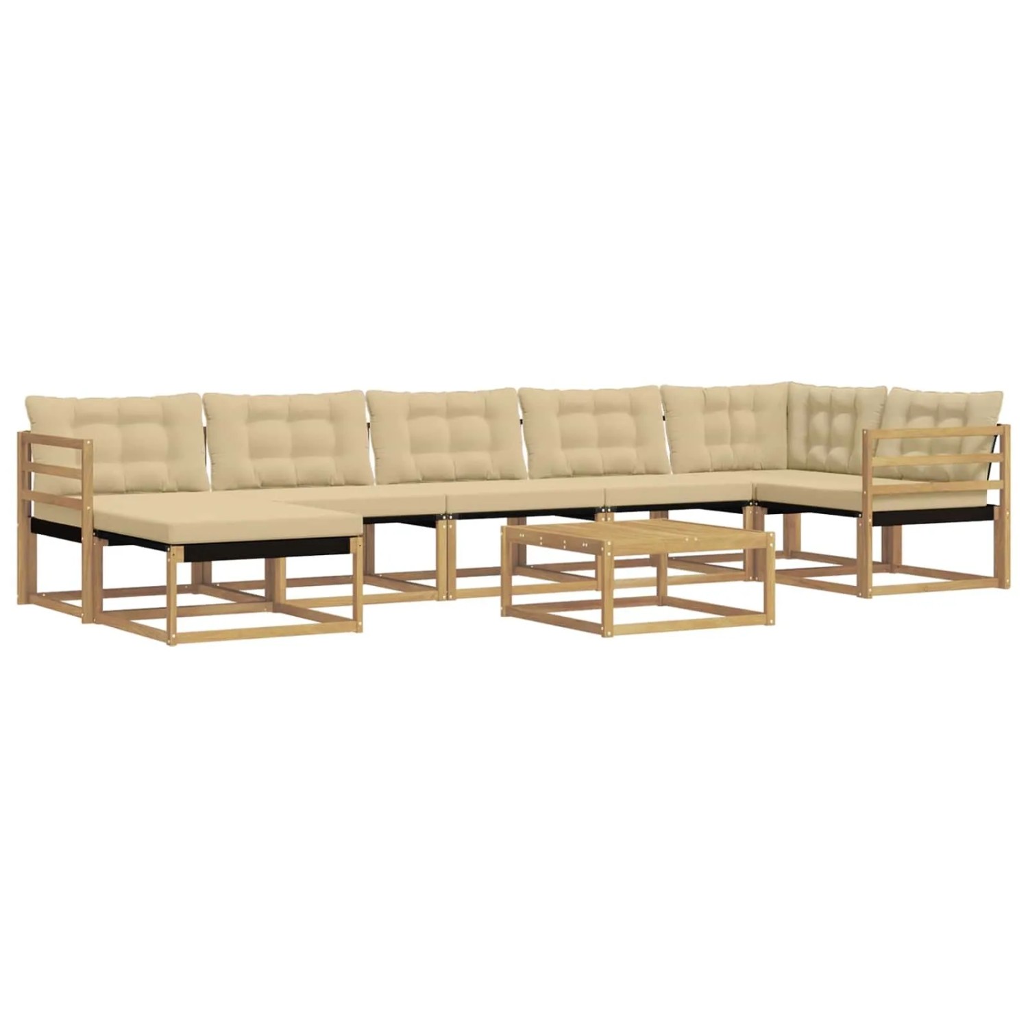 vidaXL Outdoor-Sofagarnitur 8 Stk Weiß und Beige 79 x 79 x 37 cm 3388915