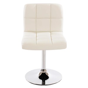 MCW Esszimmerstuhl Cadiz, 6er-Set, weiß, mit Kunstlederbezug und verchromtem Gestell.