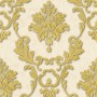 Barock Tapete Jacopo in Creme und Gold mit floralen Ornamenten.
