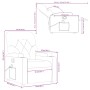Skizze: Schwarzer Relaxsessel mit Maßen. Ideal für Planung und Raumgestaltung.
