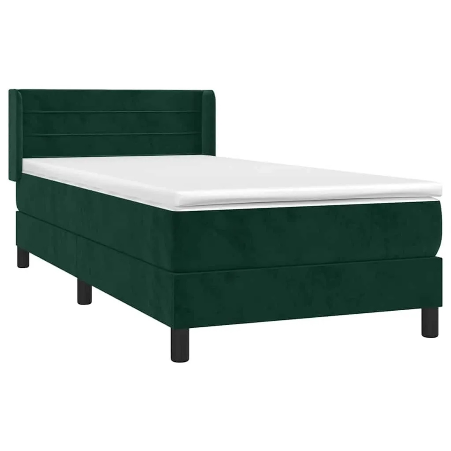 vidaXL Boxspringbett mit Matratze Dunkelgrün 90x200 cm Samt 3131000 günstig online kaufen