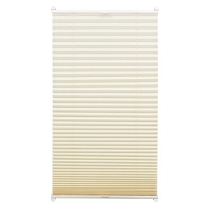 Gardinia EasyFix Plissee, 75x130 cm, elfenbeinfarben, mit Bedienschienen für Fenster.