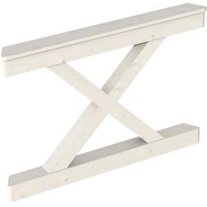 Skan Holz Brüstung Andreaskreuz, 120x84 cm, Fichte weiß, für Lauben & Pavillons.