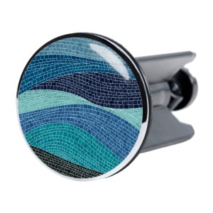 Sanilo Waschbeckenstöpsel Marin mit blauem Mosaikmuster für handelsübliche Waschbecken.