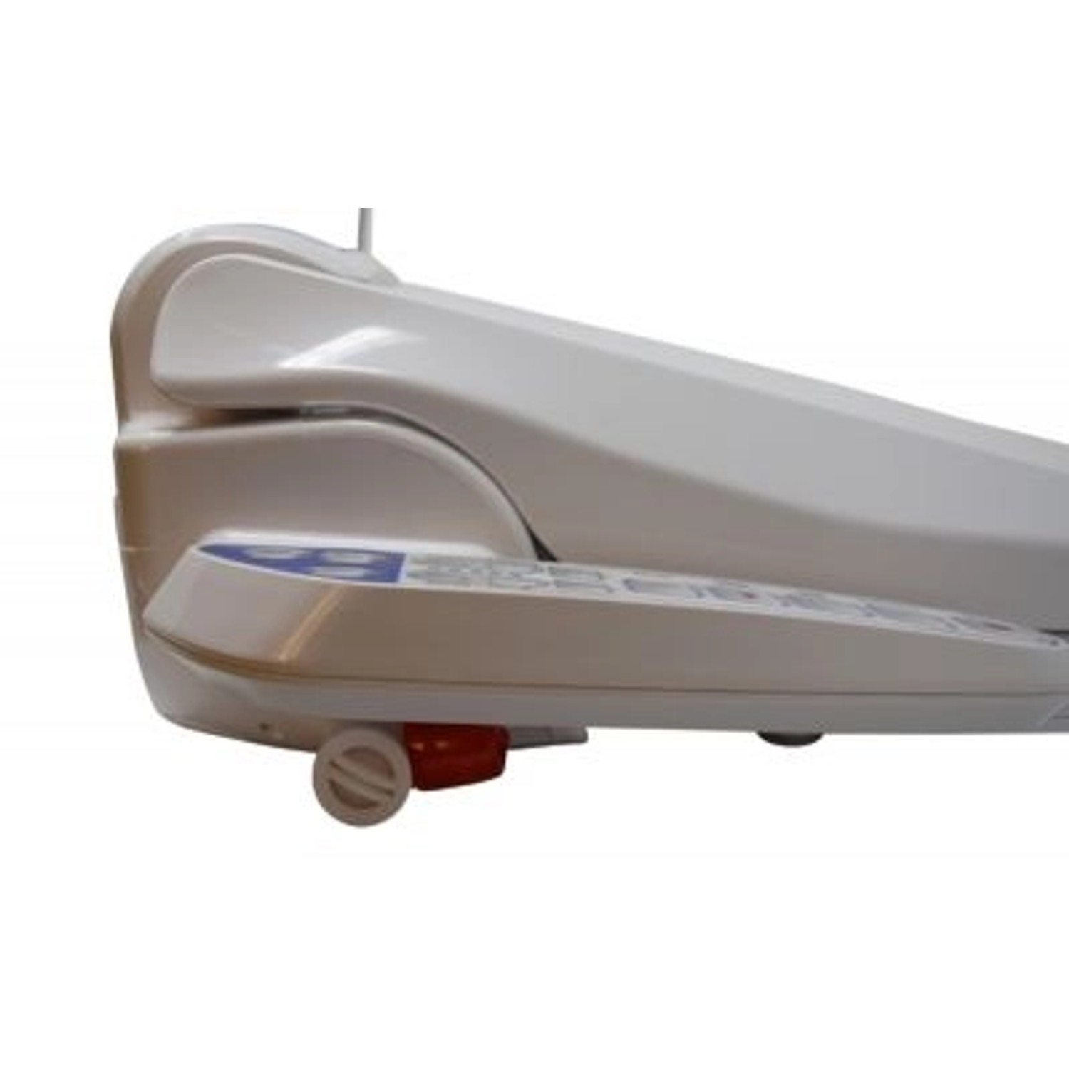 Weißer Jet-Line Komfort-WC-Sitz mit Dusch-, Heiz- und Föhnfunktion, Detailansicht.