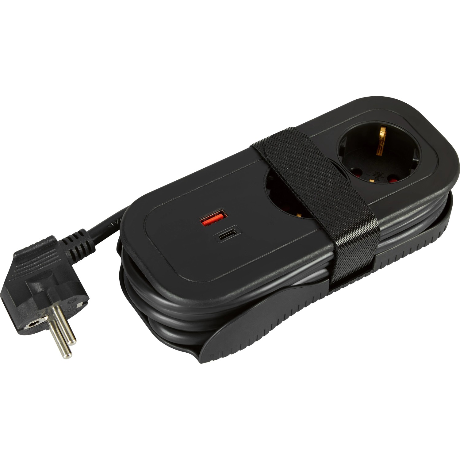 Tischsteckdose 2-fach mit 1 x USB-C & 1 x USB-A 3500 W Schwarz