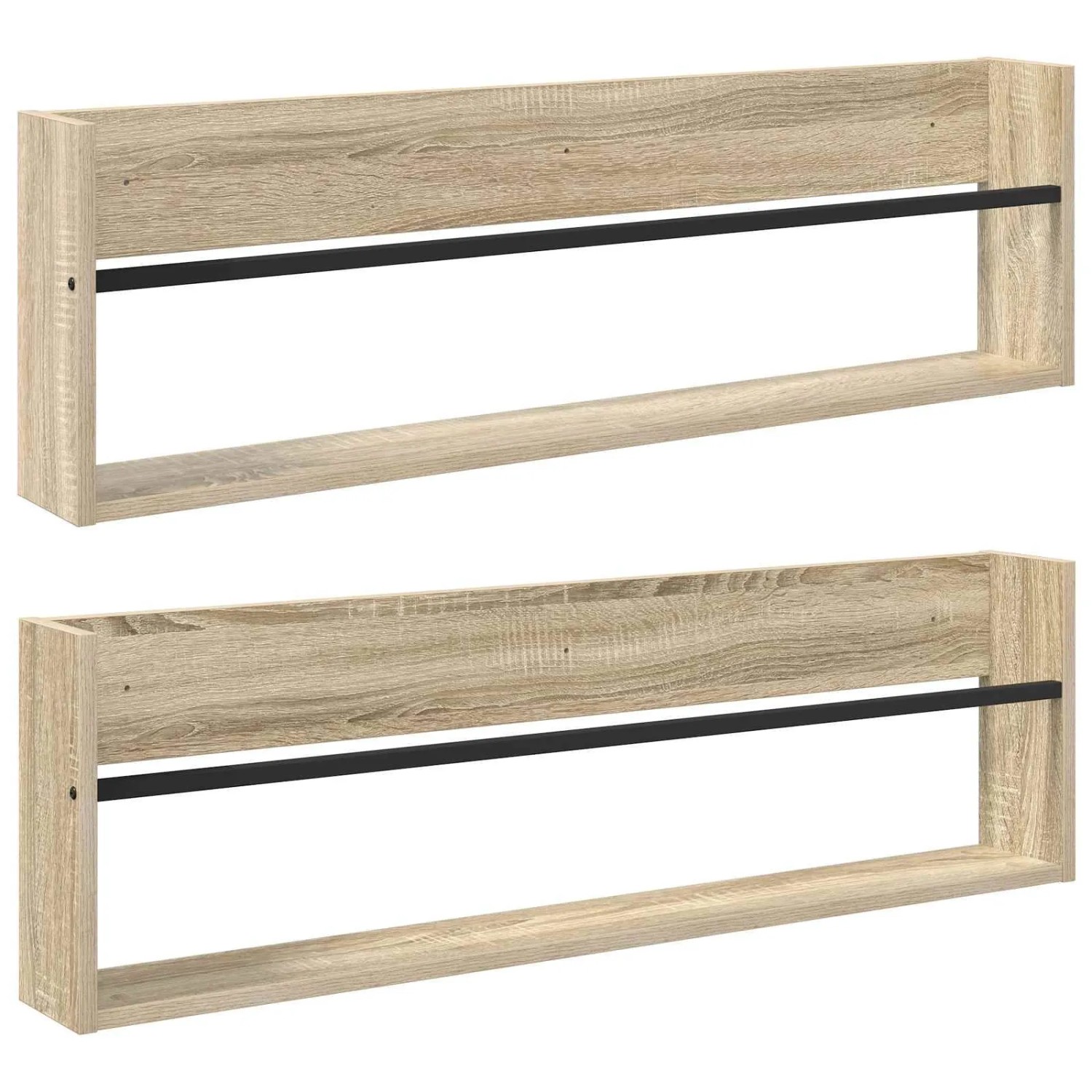 vidaXL Magazinregal 2 Stk Sonoma-Eiche 100 x 12 x 30 cm Holzwerkstoff 890819