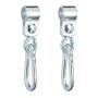 Relaxdays Schaukelhaken 2er Set Eisen Silber Rostfrei mit Karabinern 17 cm x 3 cm x 5 cm