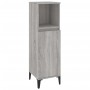 vidaXL Badmöbel-Set, Standschrank (L), Grau Sonoma Holzwerkstoff mit offenem Fach und Tür.