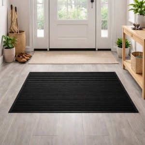 Mojawo Türmatte Fußmatte Schmutzfangmatte Eingangsmatte Sauberlaufmatte Fußabtreter 80x180cm Schwarz Rutschfest