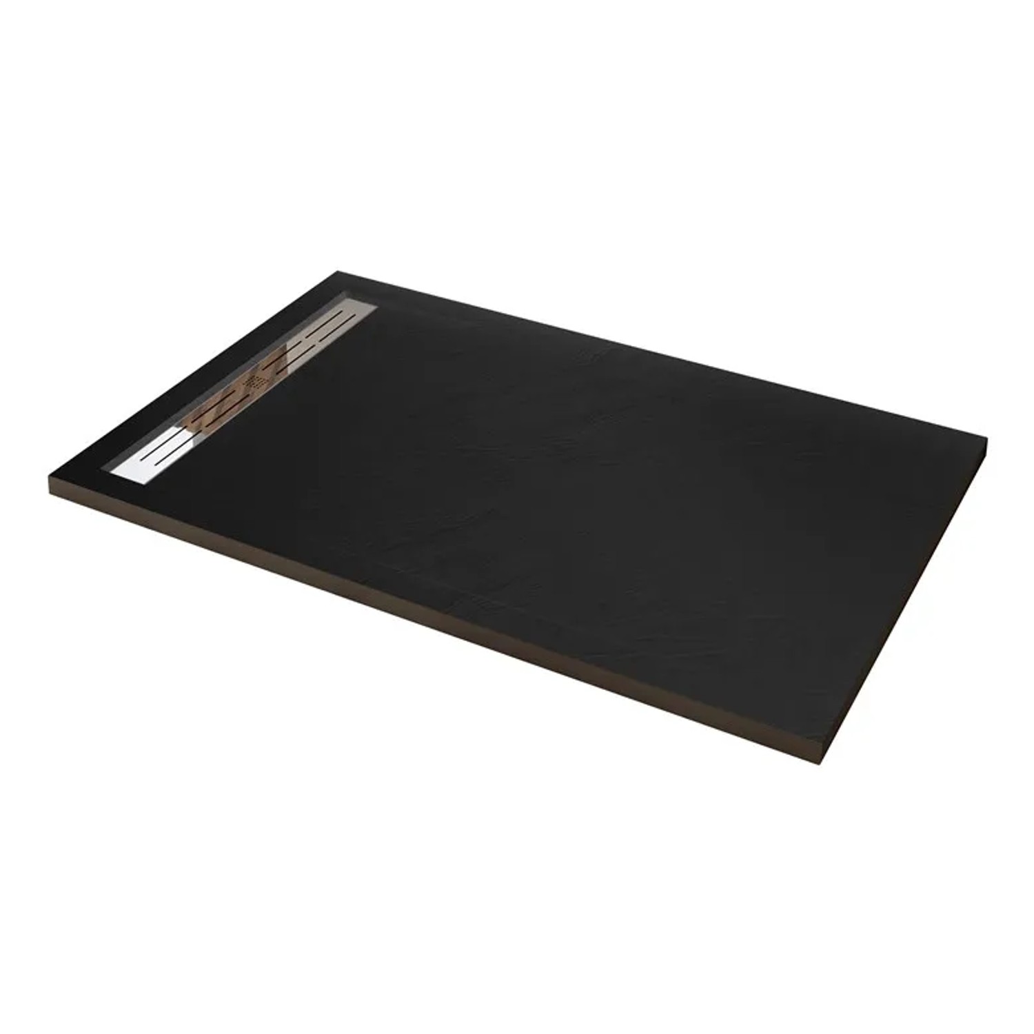 Duschparadies Duschwanne Duschtasse 80x70x3cm für Duschkabine Duschwand Walk-in Dusche Duschtür Stein-Effekt Rechteck Schwarz