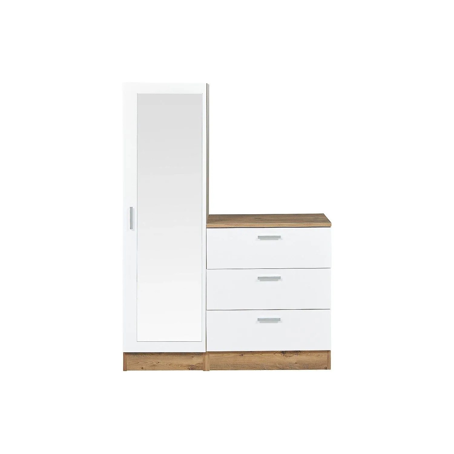 Vente-unique Kommode Vitorio Naturfarben Hell  Weiß 100 cm