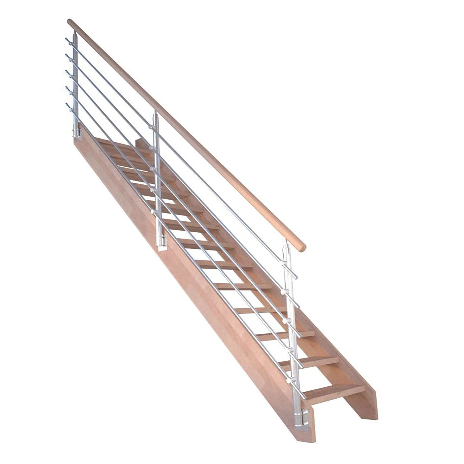 Treppe Mykonos Pro Buche Gerade 90 cm Design-Geländer-Edelstahl FSC® günstig online kaufen