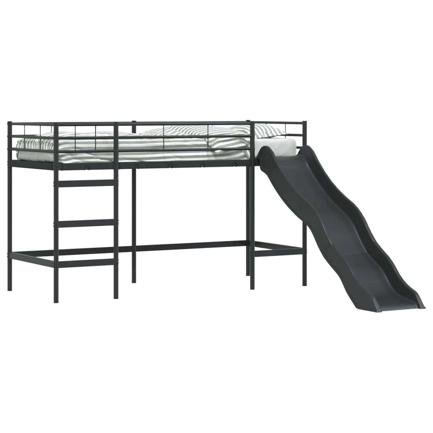 vidaXL Kinder-Loftbett mit Rutsche Schwarz und Anthrazit 99,5 x 190 cm 42020777
