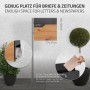 ML-Design Standbriefkasten in Anthrazit-Holzoptik mit Zeitungsfach und silbernem Pfosten.